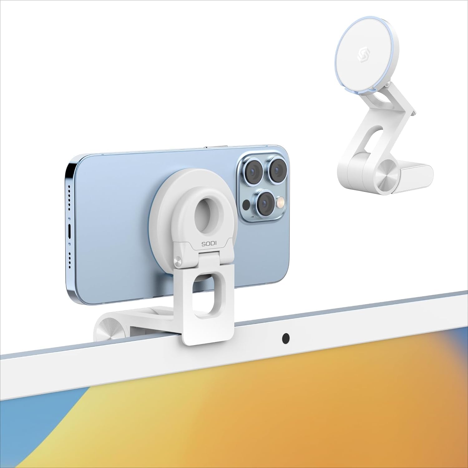 Sodi BM330 Continuity Camera Mount for Desktop Monitor - iMac Compatible iPhone Camera Mount with Mag-Safe, Angle Tilt Magnetic Phone Stand for iOS 16 iPhone 15 14 13 12, Mac Display with OS Ventura (B0CYCGXC9R) Amazon Price History, Amazon Price Tracker