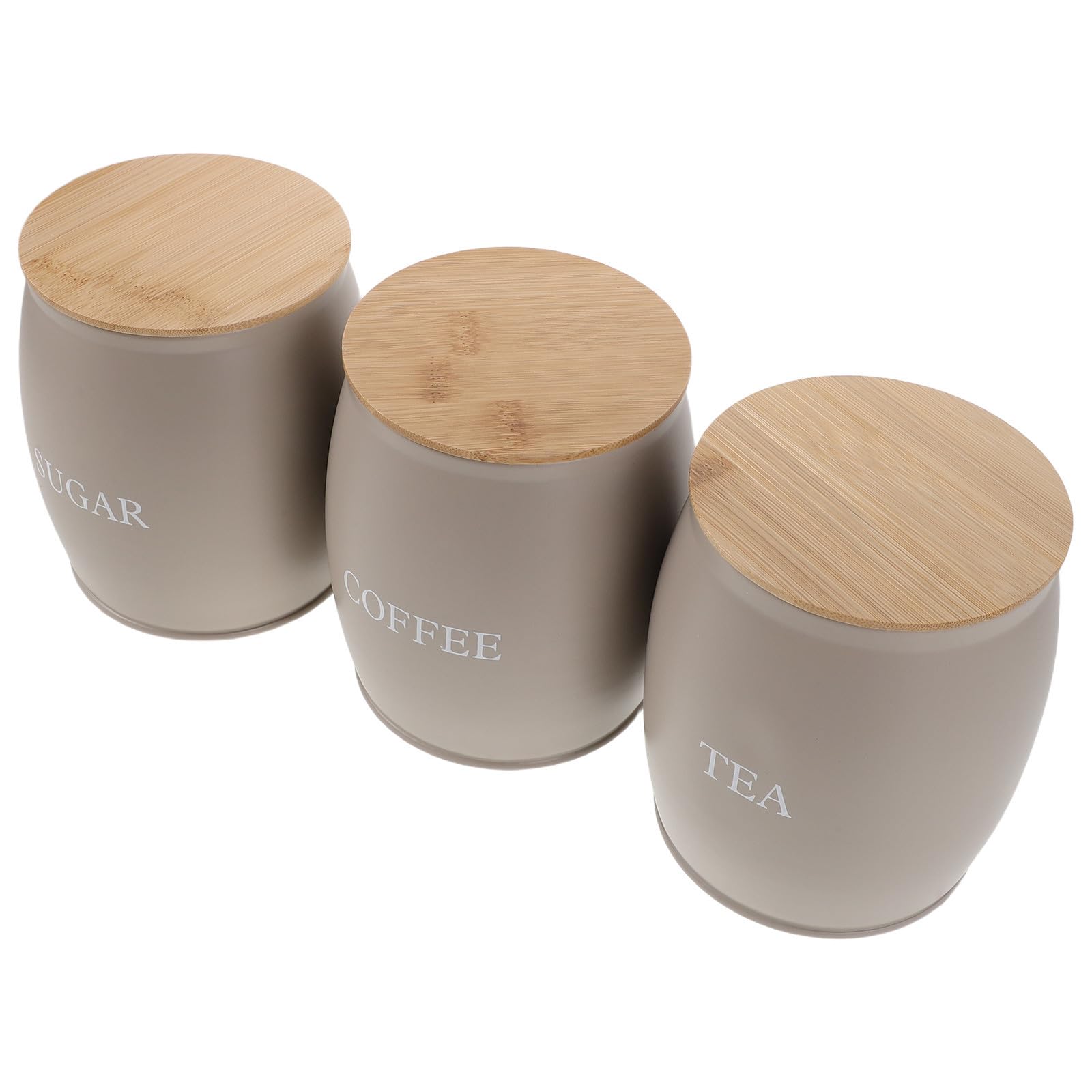 Ipetboom Juego de 3 Tarros Herméticos de Acero Inoxidable para Café y Azúcar con Diseño Moderno Minimalista, Tapa para Almacenamiento en Oficina y Encimera