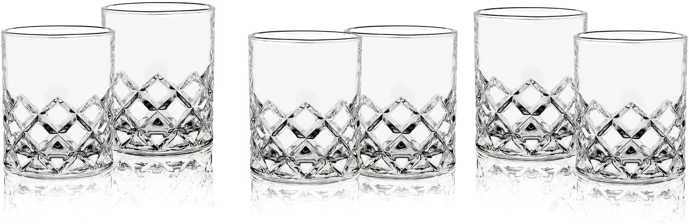 Godinger Shot Glasses, Drinkware Liquor Shot Glasses Set of 6, Hatch Collection