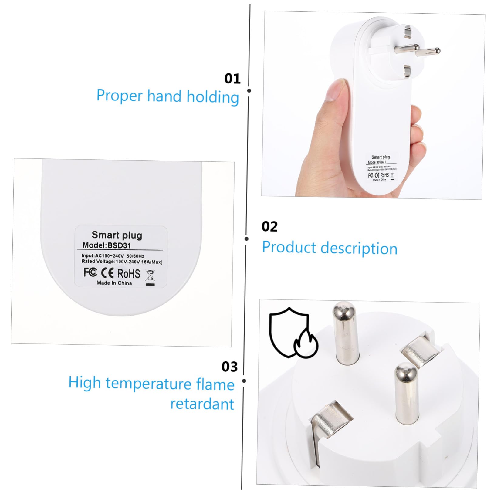 Enchufe Inteligente Wifi Doble USB 220v, 16a, Control Remoto | Blanco Abs-pc, Salida USB 5v/2, 1a, Uso Doméstico para Personas Movilidad Reducida