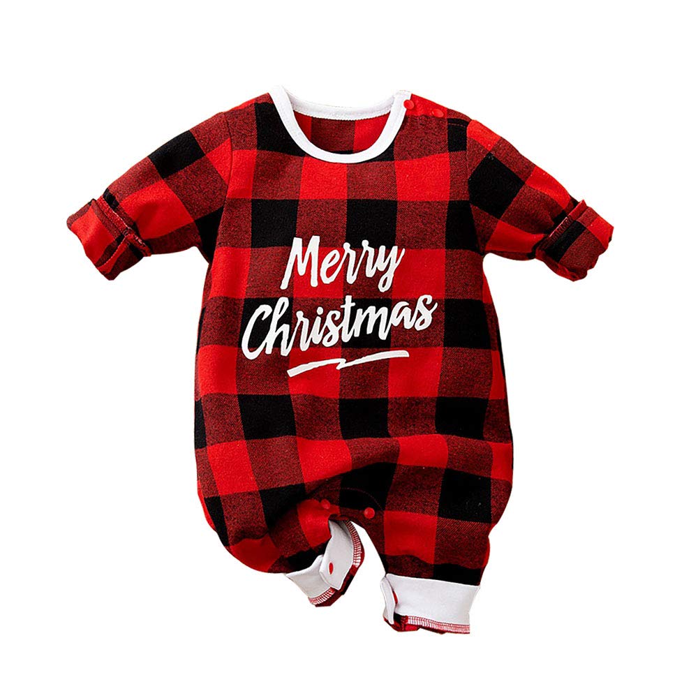 Hifot Pagliaccetto Neonato per Natale, Bambino Ragazze Ragazzi My First Christmas Costume Babbo Natale Bambino 0-18 Mesi Regalo Natale