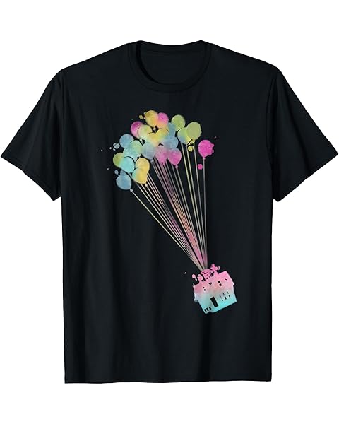 Disney Pixar Up Water Color House Balloons Graphic T-Shirt T-Shirt