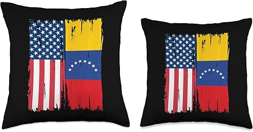 Miniatura 3 de USA Venezuela Roots Almohada con diseño de raíces de la bandera estadounidense Venezuela de Estados Unidos, 16 x 16, multicolor