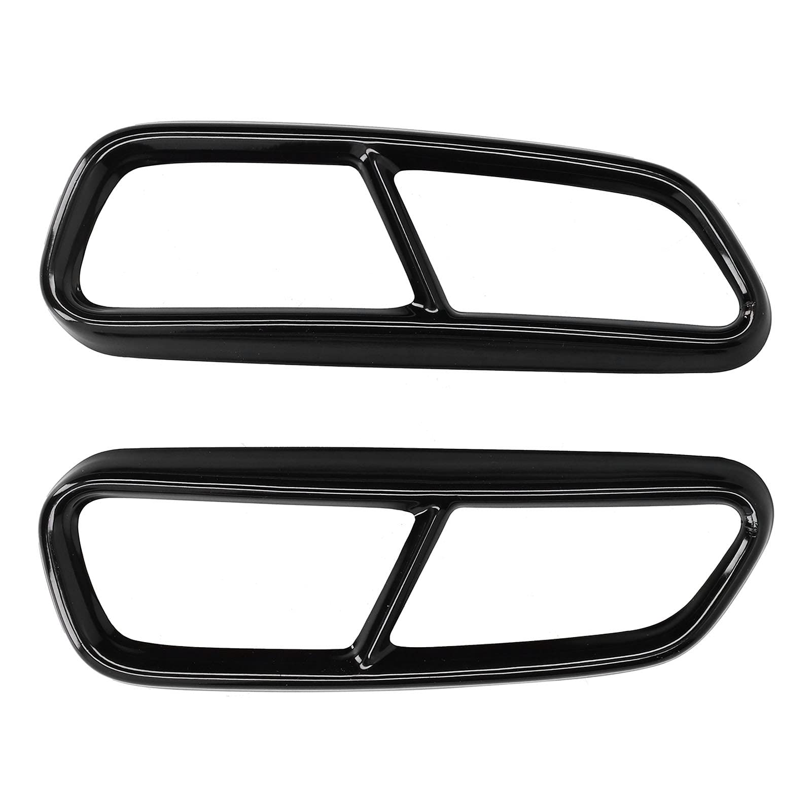 Edelstahl Glänzend Schwarz Auto-Quad-Auspuffblenden-Ersatz für A6 C7 2016–2018