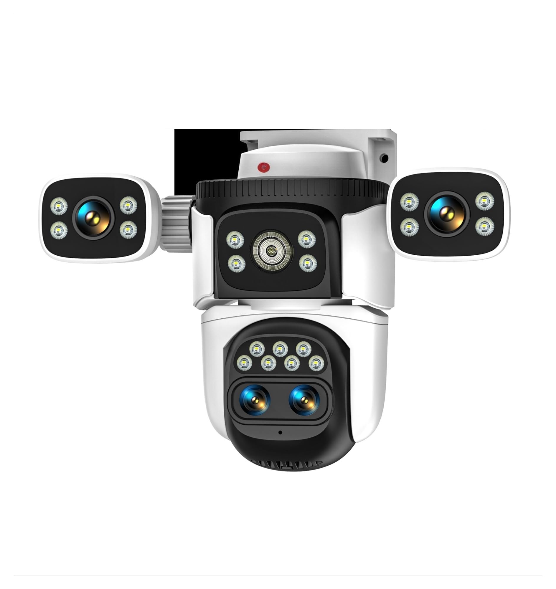 Oshpmbdlyfj Uk Plug 10K 20Mp Four Screen Outdoor Wifi Cam Ptz 5X Zoom Night Vision Four Lens 10K Wireless Cctv Surveillance Cam Security Protection(,8K Cam)