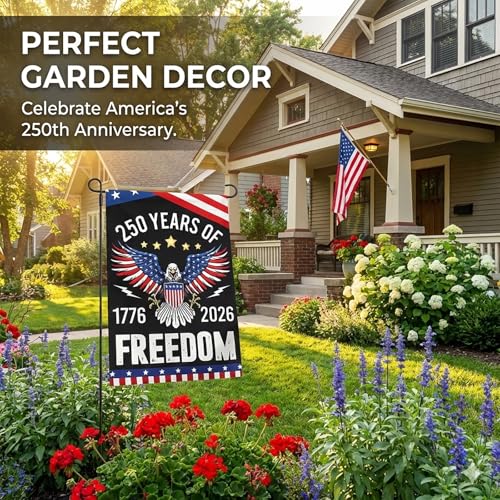 250 Anniversary Usa Garden Flag, Independence 250 Year American Anniversary Flag Double Sided, Patriotic Garden Flag for Outside, 4th of July Patriotic Flag (12 * 18 Inch) — view 6