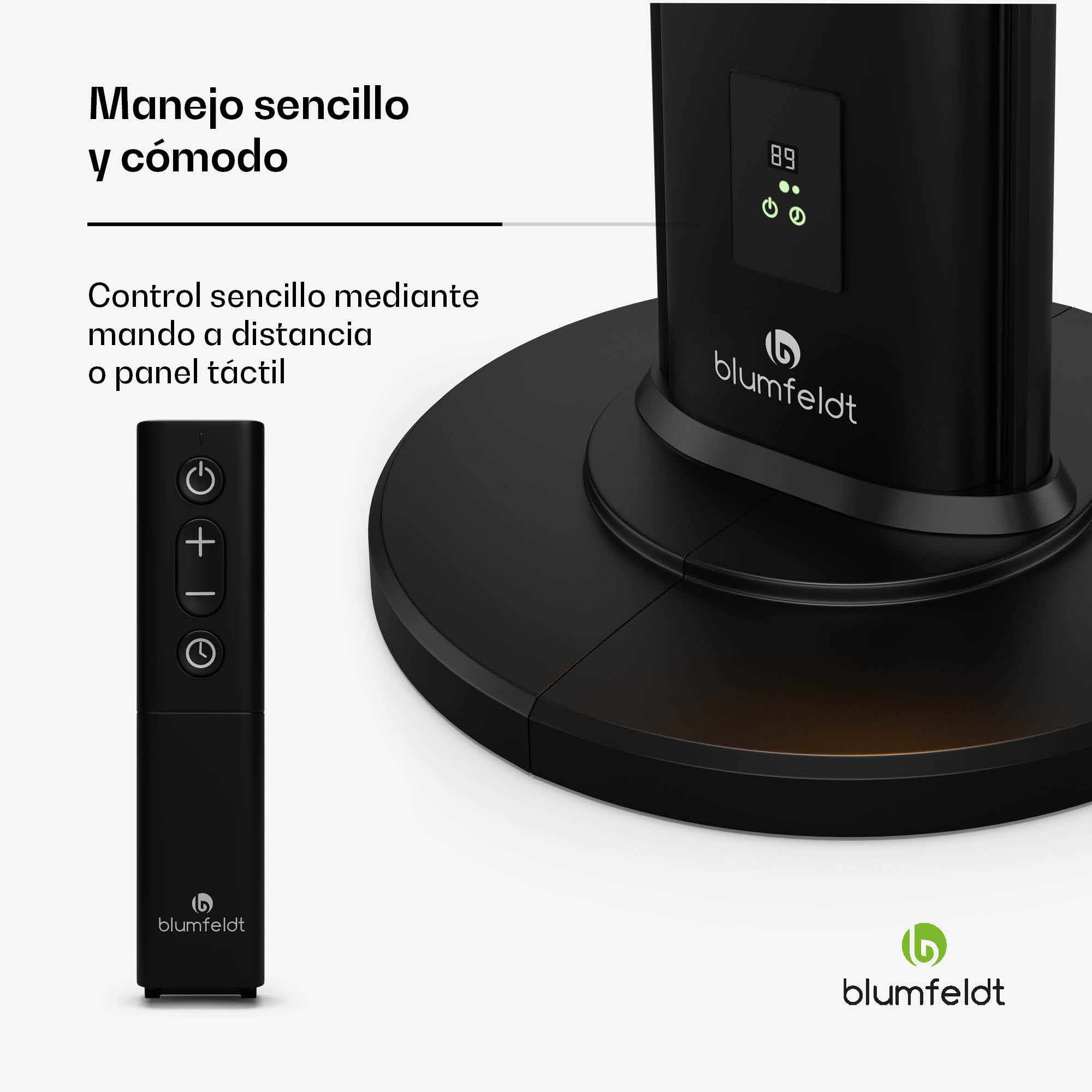 Blumfeldt BlazeTower Calefactor infrarrojo - 3000w, ajustable, resistente IP45, protección antivuelco, mando a distancia & temporizador 24h - ideal para terraza & jardín