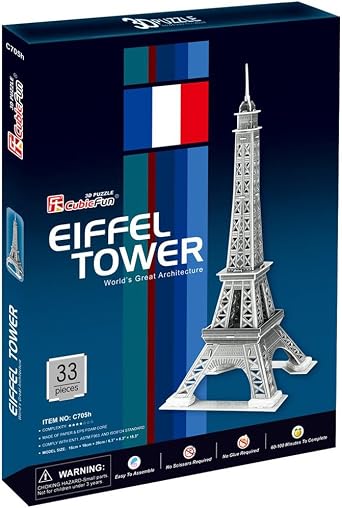 CubicFun C705H Eiffel Tower Puzzle, Silver