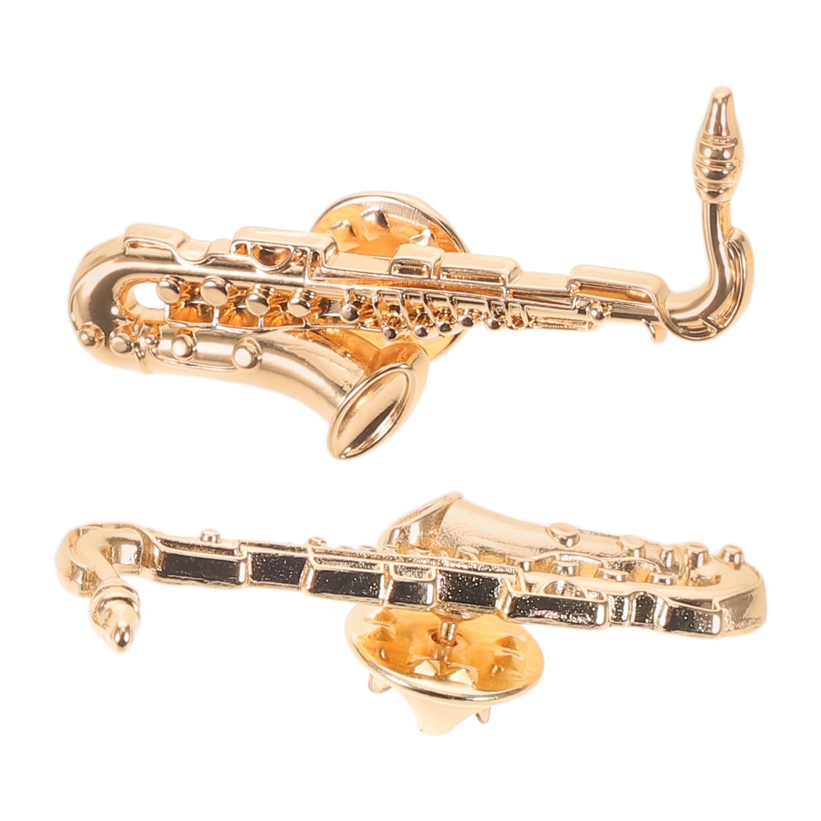 Genérico Pin de Solapa de Saxofón 2 Unidades, Prendedor Metálico Diseño Vintage para Músicos y Fans, Adecuado para Mochilas y Ropa en Conciertos y Actividades Cotidianas