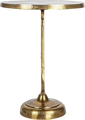 Miniatura 5 de Creative Co-Op Base de anclaje náutico redonda en hierro fundido, mesa de acento con acabado dorado