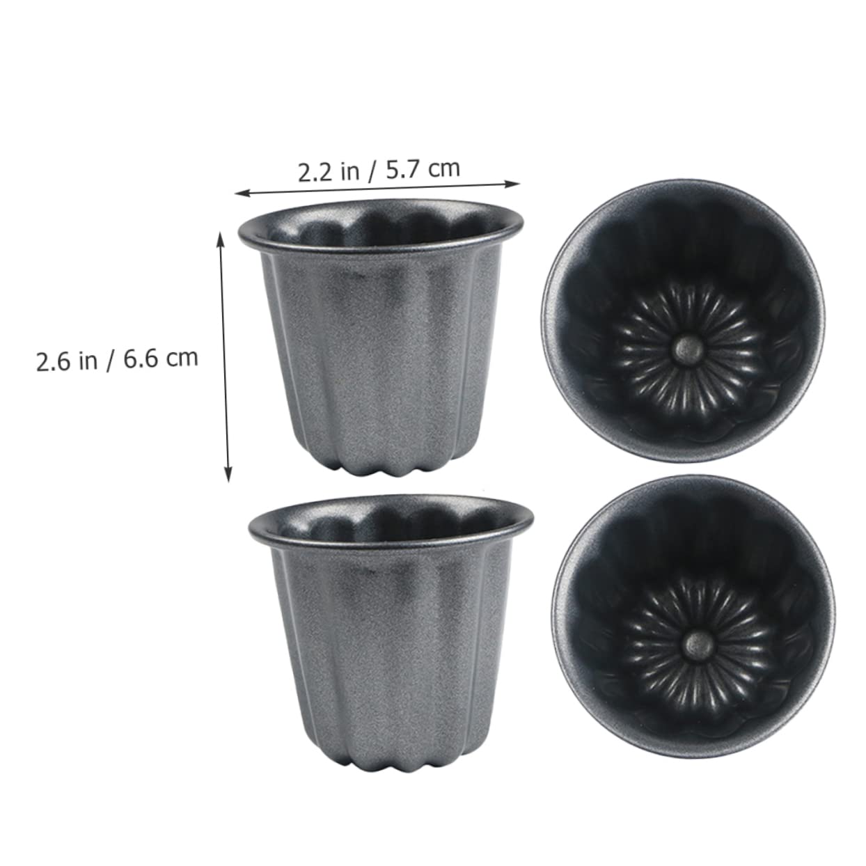 Zerodeko 8pièces Moules à Cannelés Carboné Antiadhésif Pour Gâteaux Et Puddings Outils De Pâtisserie Réutilisables Pour Desserts Savoureux