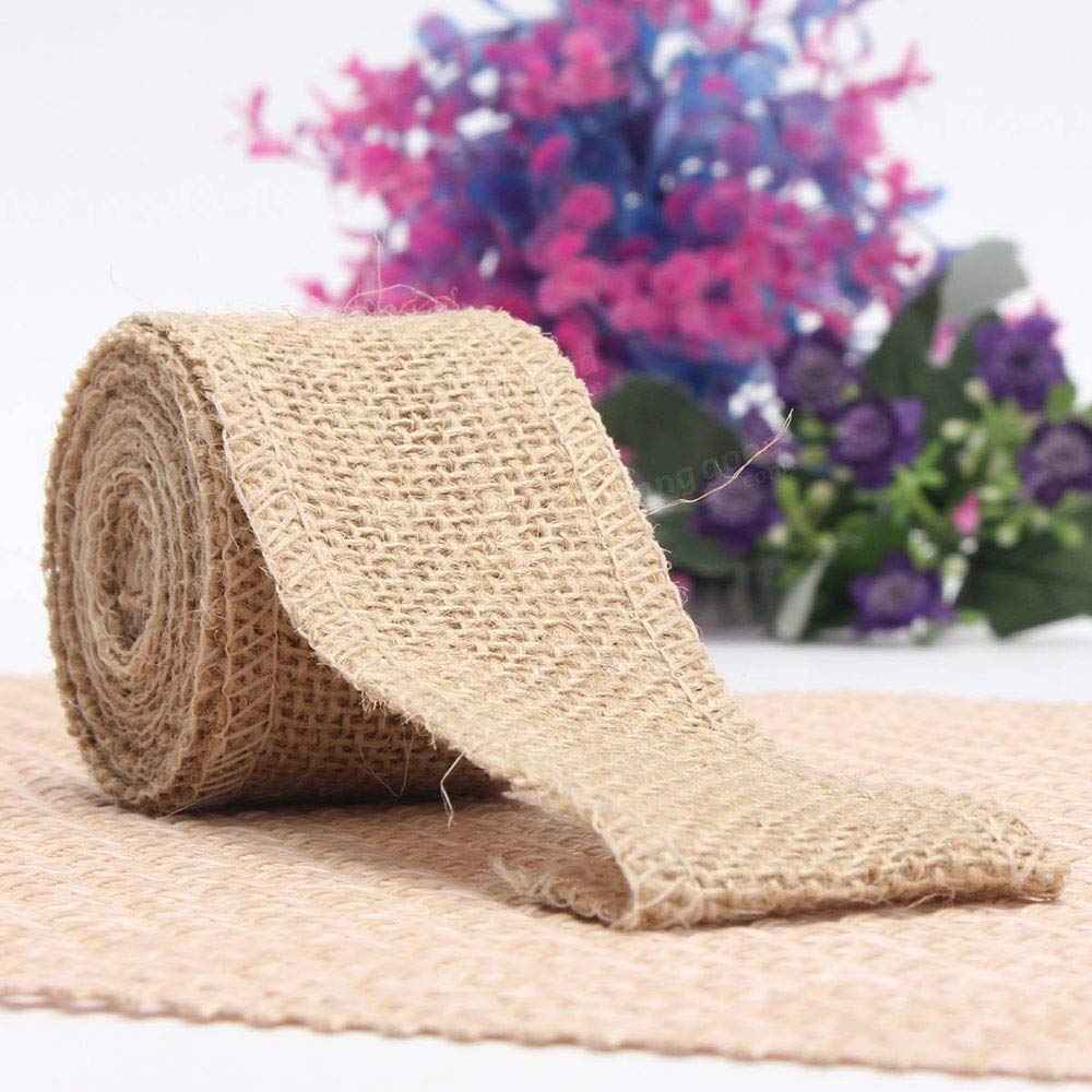 MoonyLI Sackleinen-Band, natürliche Sackleinen Stoff Ribbon Roll für Hochzeit Veranstaltungen Party und Inneneinrichtungen, Kunsthandwerk hausgemachte DIY-Projekte, 25-Yard