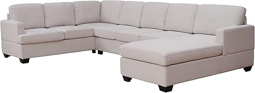 Miniatura 8 de Merax Moderno sofá seccional grande tapizado en forma de U, sofá tumbona extra ancho de 125.6 pulgadas para sala de estar, 125.6 pulgadas de largo,