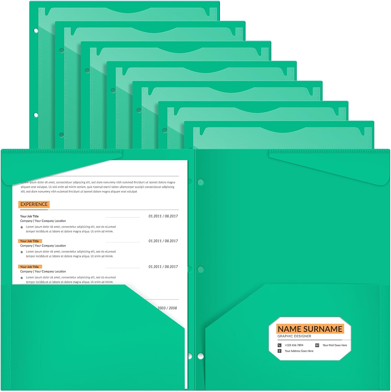 Henoyso 24 Pack 2 Pocket Folders with Clear Front Pocket 3