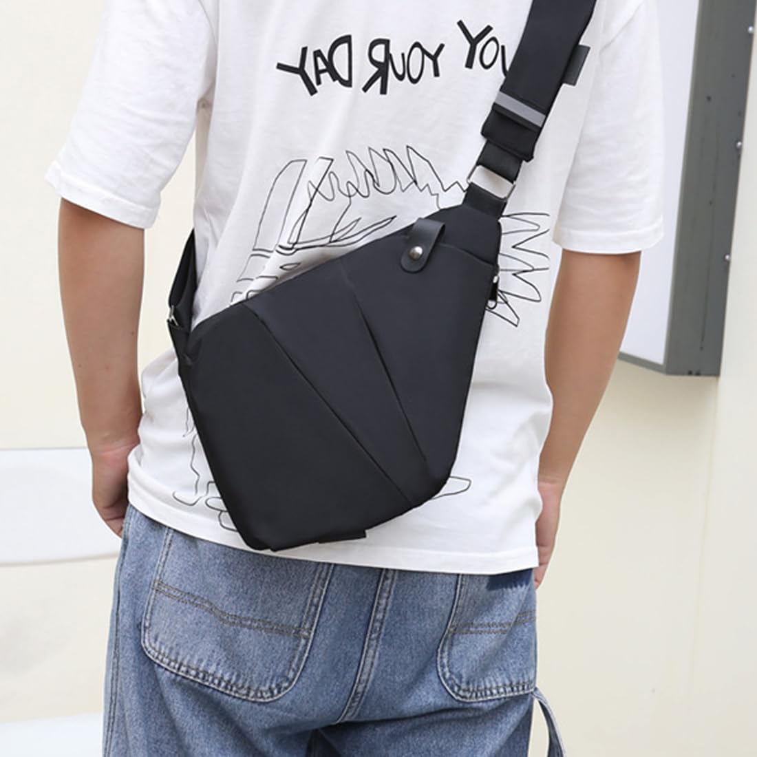 1 Pcs Zaino Monospalla Uomo Donna Marsupio Hiking Borsa Spalla Palestra Tracolla Borsello Zainetto Sportivo Trekking Ciclismo Viaggio Sling Bag Nero