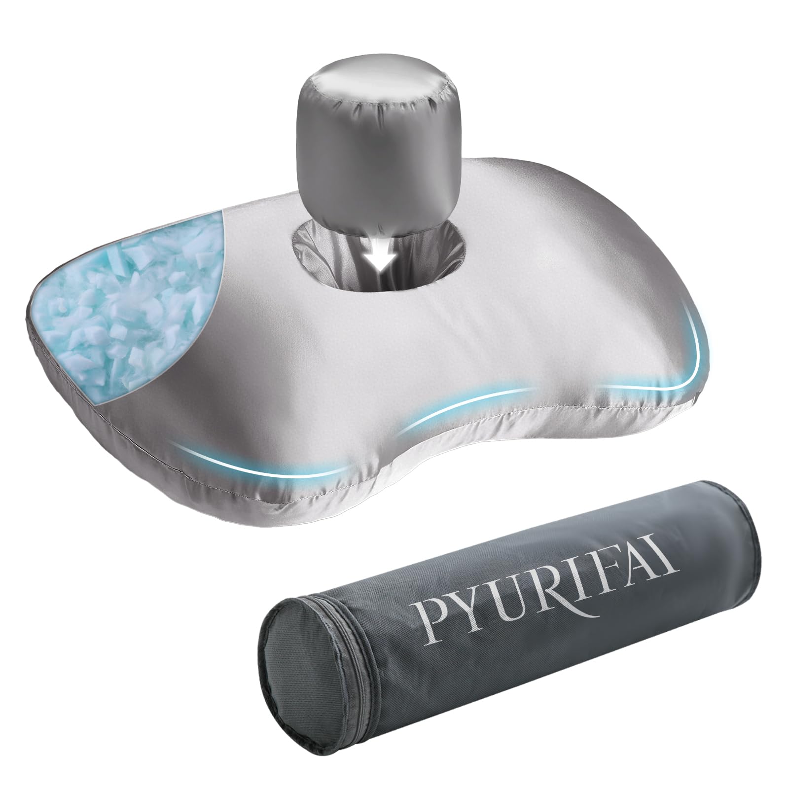 Piercing Pillow - Ear Piercing Pillow With Foam Plug, Adjust Shredded Memory Foam Picrcing Pillow For Side Sleepers, Donut Piliow For Ear With 4x4''