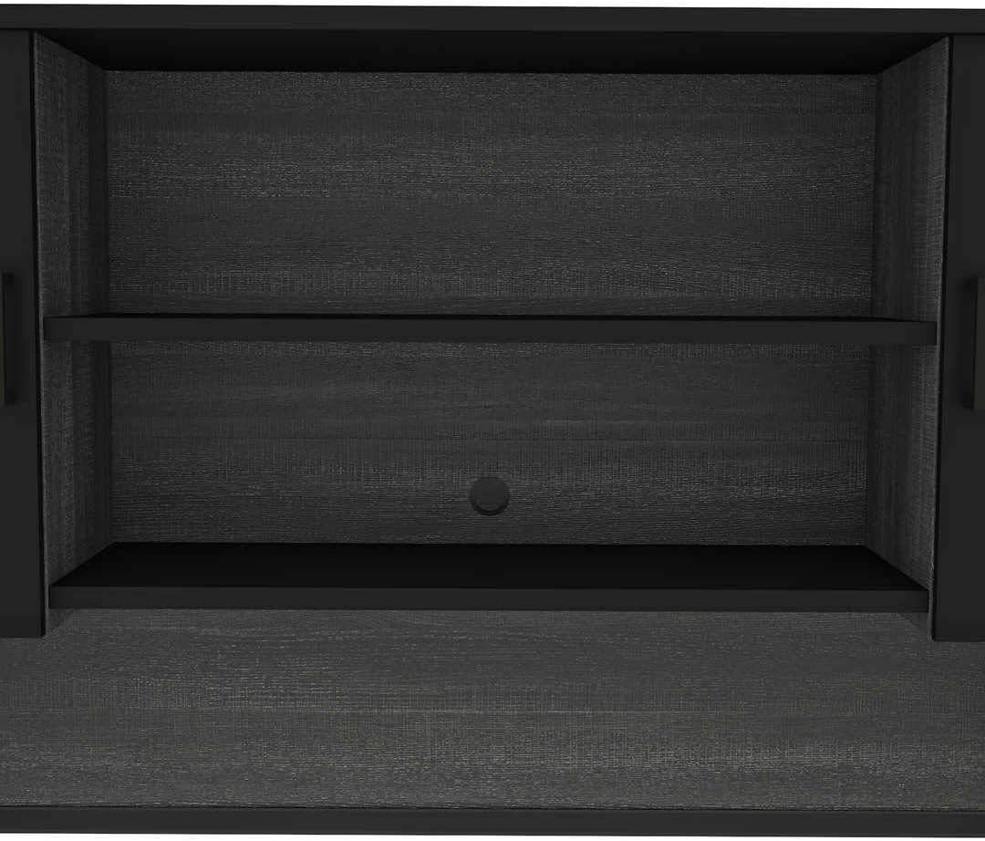 Bestar Norma Hutch, 71W, Black & Bark Gray, Professional Storage Unit, Organizer for Workspace Efficiency, Compact Shelving for Home Office