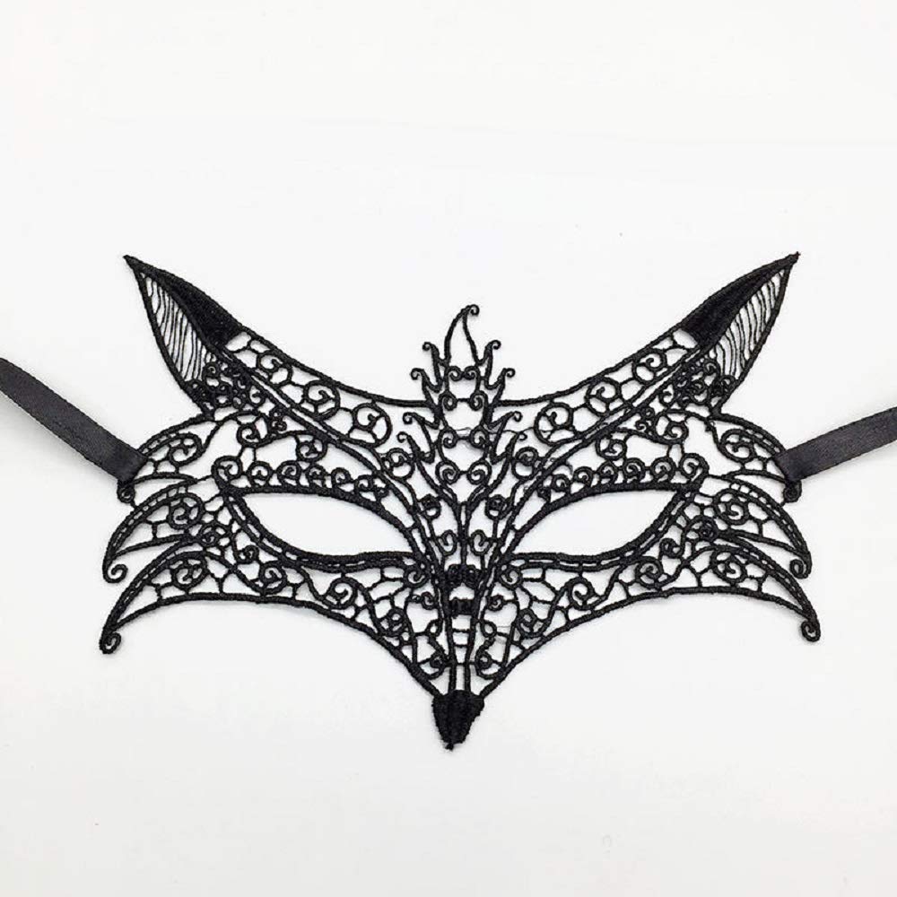 Digital Shoppy Reversible Silver Black Lace Venetian Mask Party Masquerade Queen Eye Mask Women Cosplay Costume Christmas Party Halloween Masks (Silver 23) 1