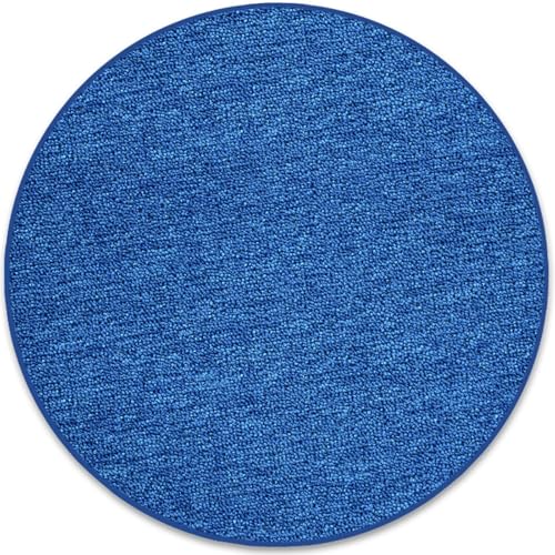 casa pura Teppich rund 100cm Durchmesser, Dunkelblau Rutschfester & Flacher Flurteppich, Wohnzimmerteppich, Küchenteppich, Schlafzimmerteppich ideal auch als Schreibtischstuhl Unterlage, London casa pura Teppich rund 100cm Durchmesser, Dunkelblau Rutschfester & Flacher Flurteppich, Wohnzimmerteppich, Küchenteppich, Schlafzimmerteppich ideal auch als Schreibtischstuhl Unterlage, London