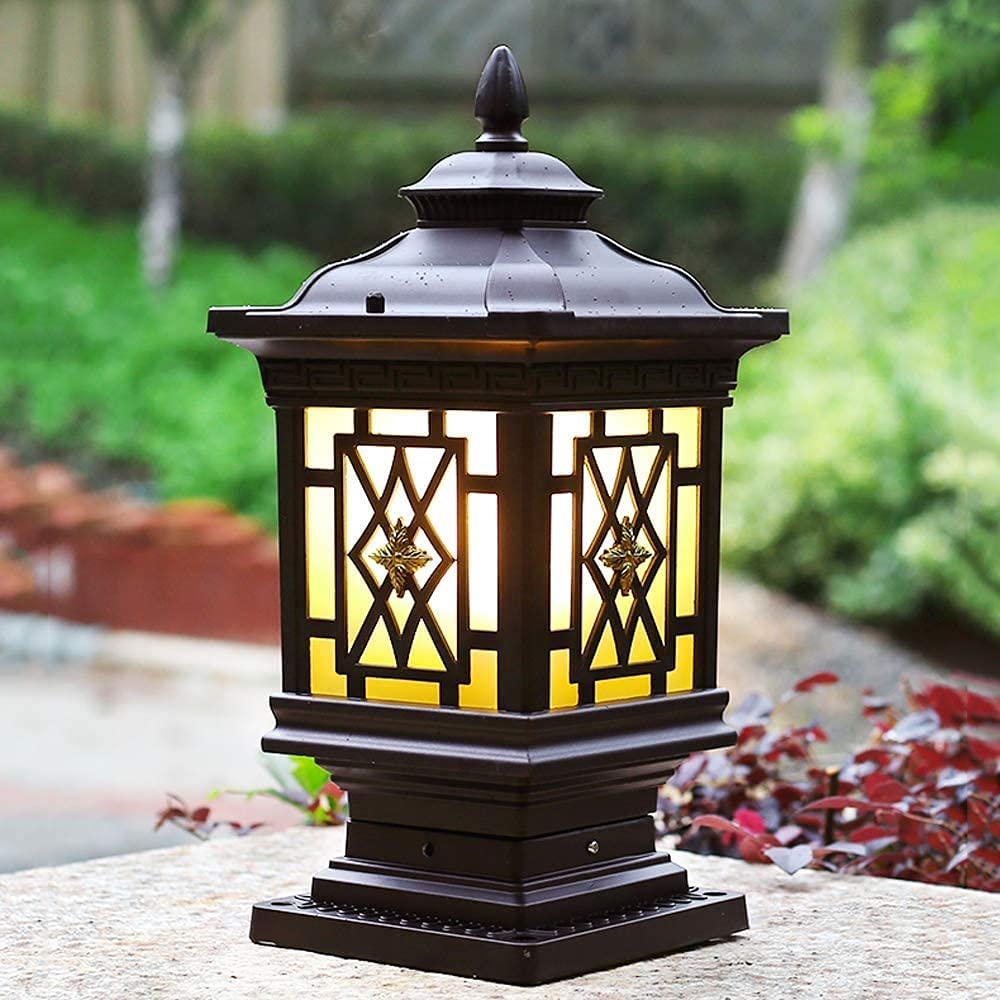 Post de Plein air avec Base de Montage, Lanterne à pôles imperméables, Lampe extérieure Post Lantertern Head pour Jardin, Patio, Pathway