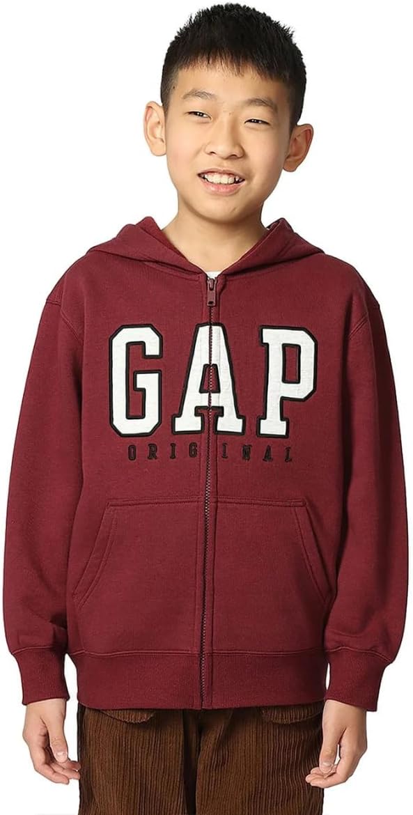 boys Logo Hoodie Hooded Full Zip Sweatshirt