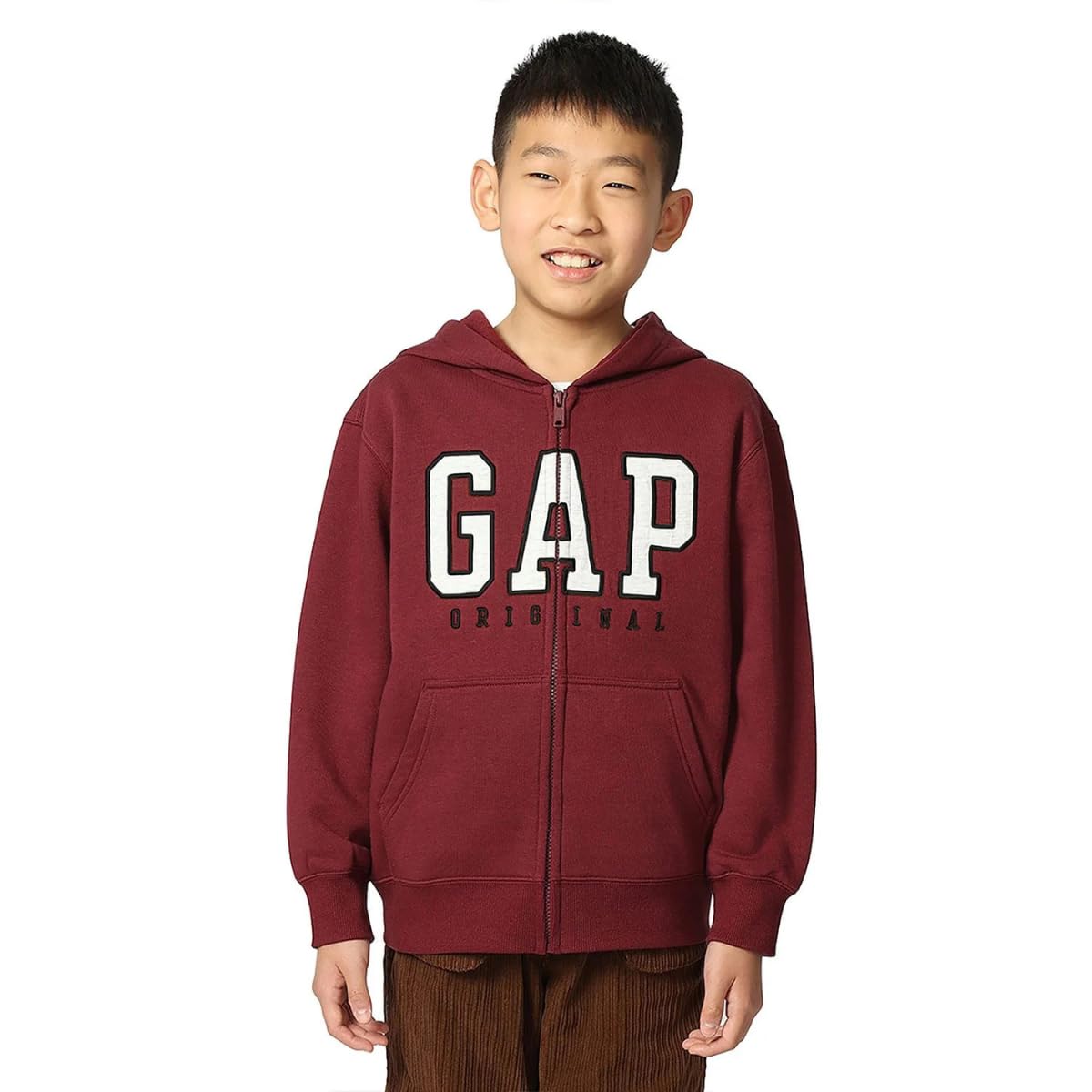 GAP Boys' Logo Hoodie Hooded Full Zip Sweatshirt