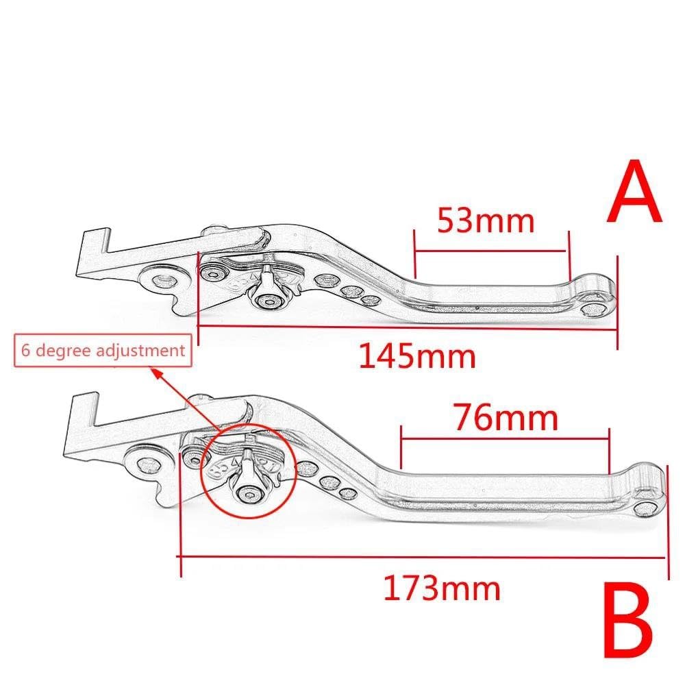Moto Regolabile Leve Freno Frizione per Y&amaha WR125 X/R WR125X WR125R 2009 2010 2011 2012 2013 2014 2015 2016(Long,8)