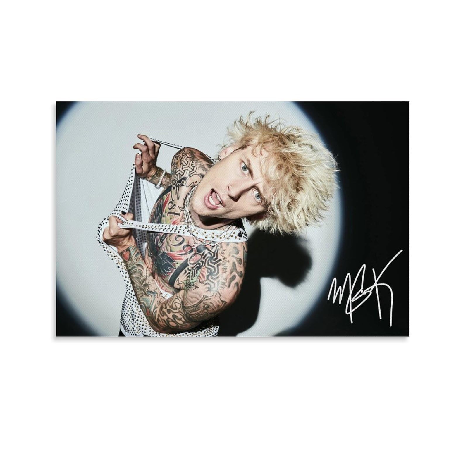 Machine Gun Kelly Poster Rapper Poster Canva Colourfast Wall Art Decorative Painting for Living Room Bedroom Home Decor 12x18inch(30x45cm) Unframe-style