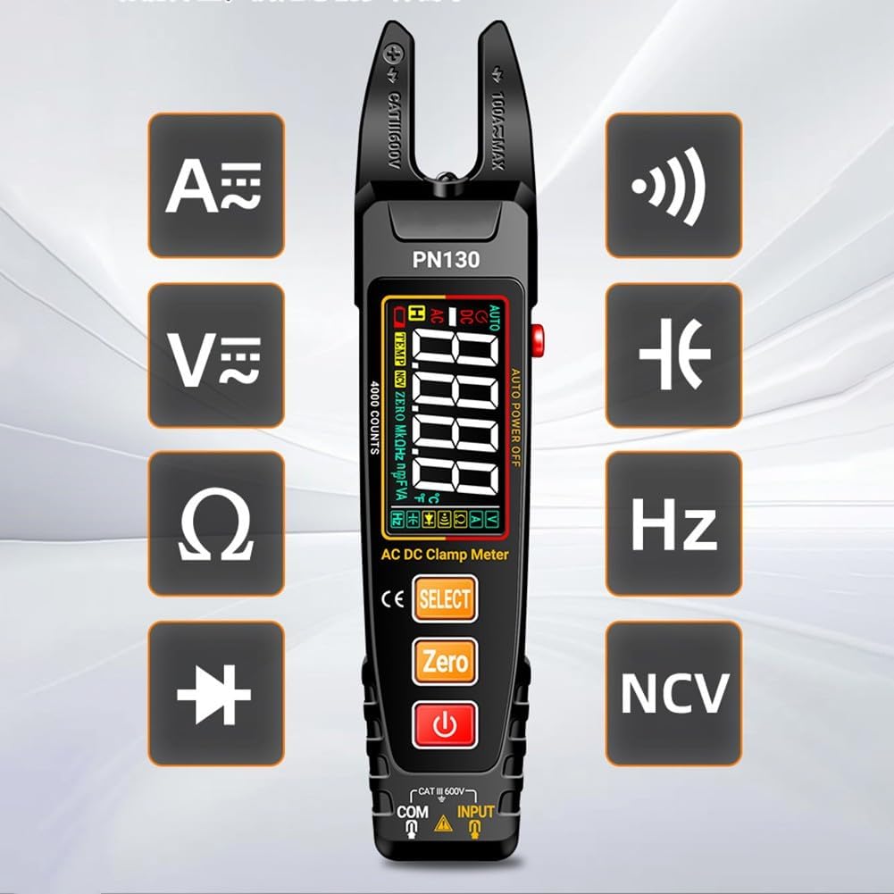 FABULETTA PN130 Digital Clamp Meter with labeled functions