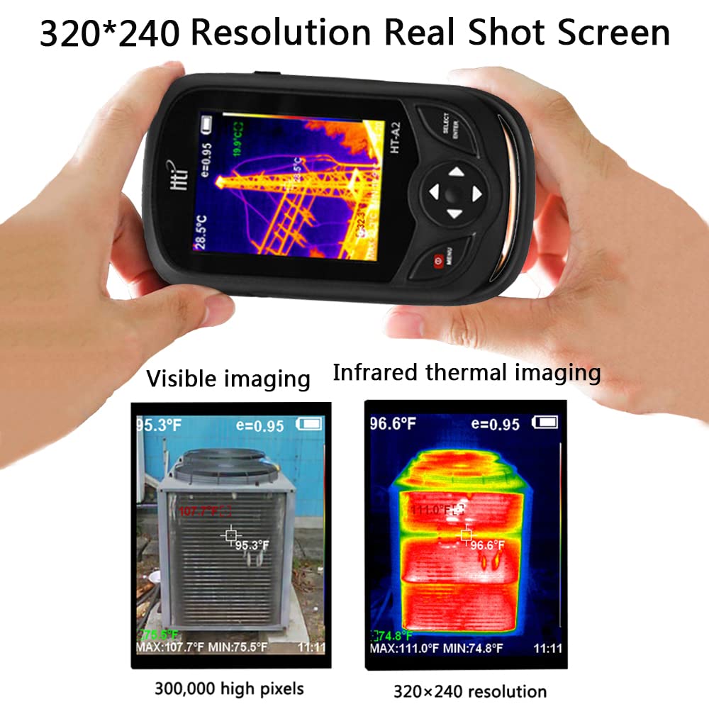 Termocamera a Infrarossi HT-A2, 320x220 IR Risoluzione Dispositivo di Imaging Termico, Alta Precisione Misurazione della Temperatura Scanner Come Rilevatore di Perdite for Tubi Acqua Geotermica