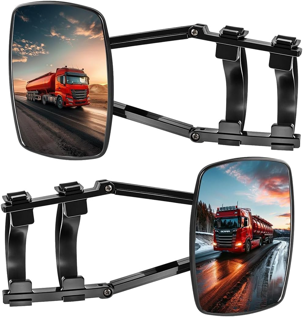 Wohnwagenspiege, 2 Stück Universal Zusatzspiegel Außenspiegel, Wohnwagen Spiegel Auto Seitenspiegel, Einstellbare Universalspiegel PKW Caravanspiegel Anhängerspiegel für alle gängigen Fahrzeugtypen