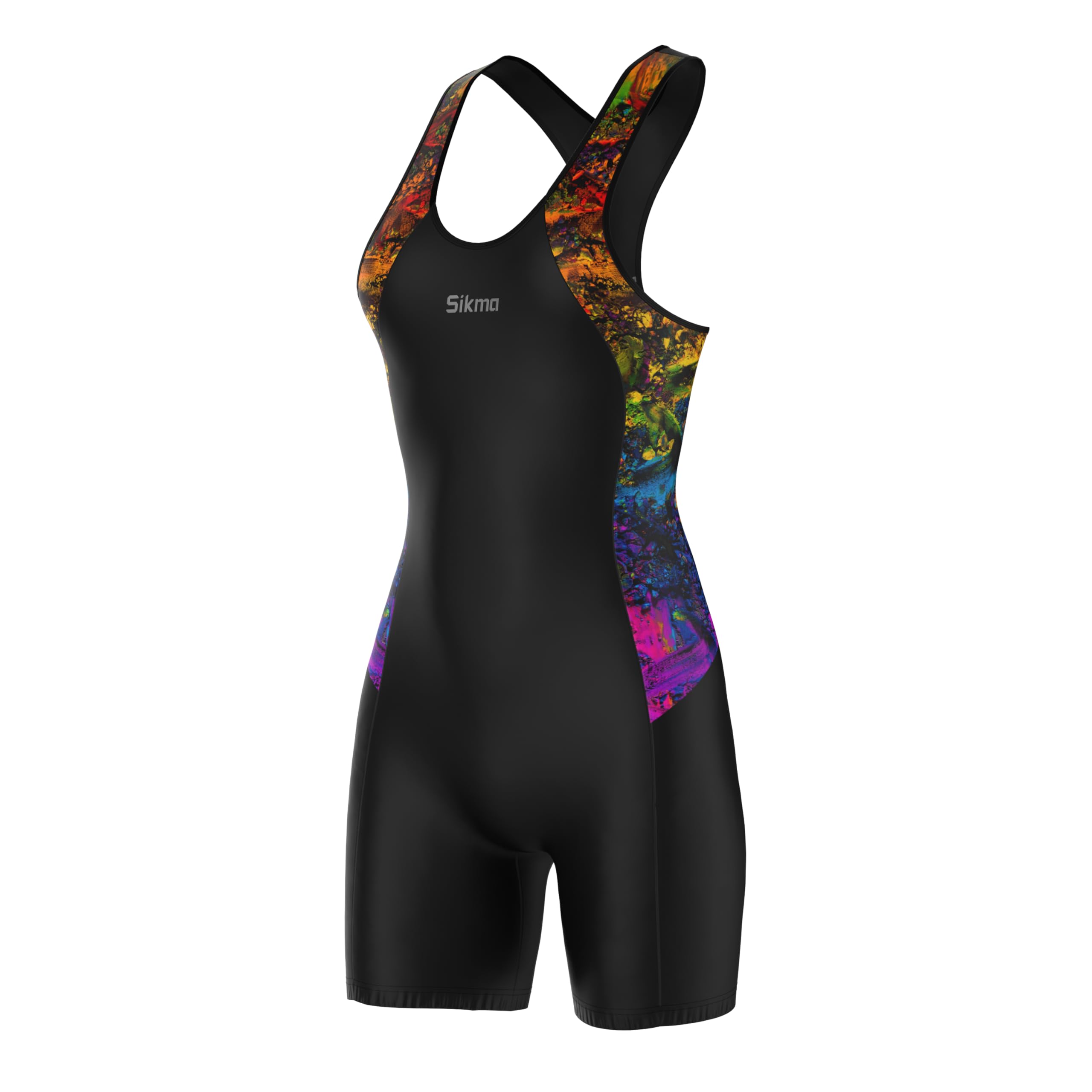 Costume da bagno sublimato monopezzo con reggiseno imbottito coppe di sostegno per donna