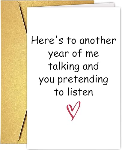 UUEFKTN Tarjetas divertidas de San Valentín para él y ella, tarjeta de aniversario humorística de San Valentín, regalo para marido, esposa, novio,