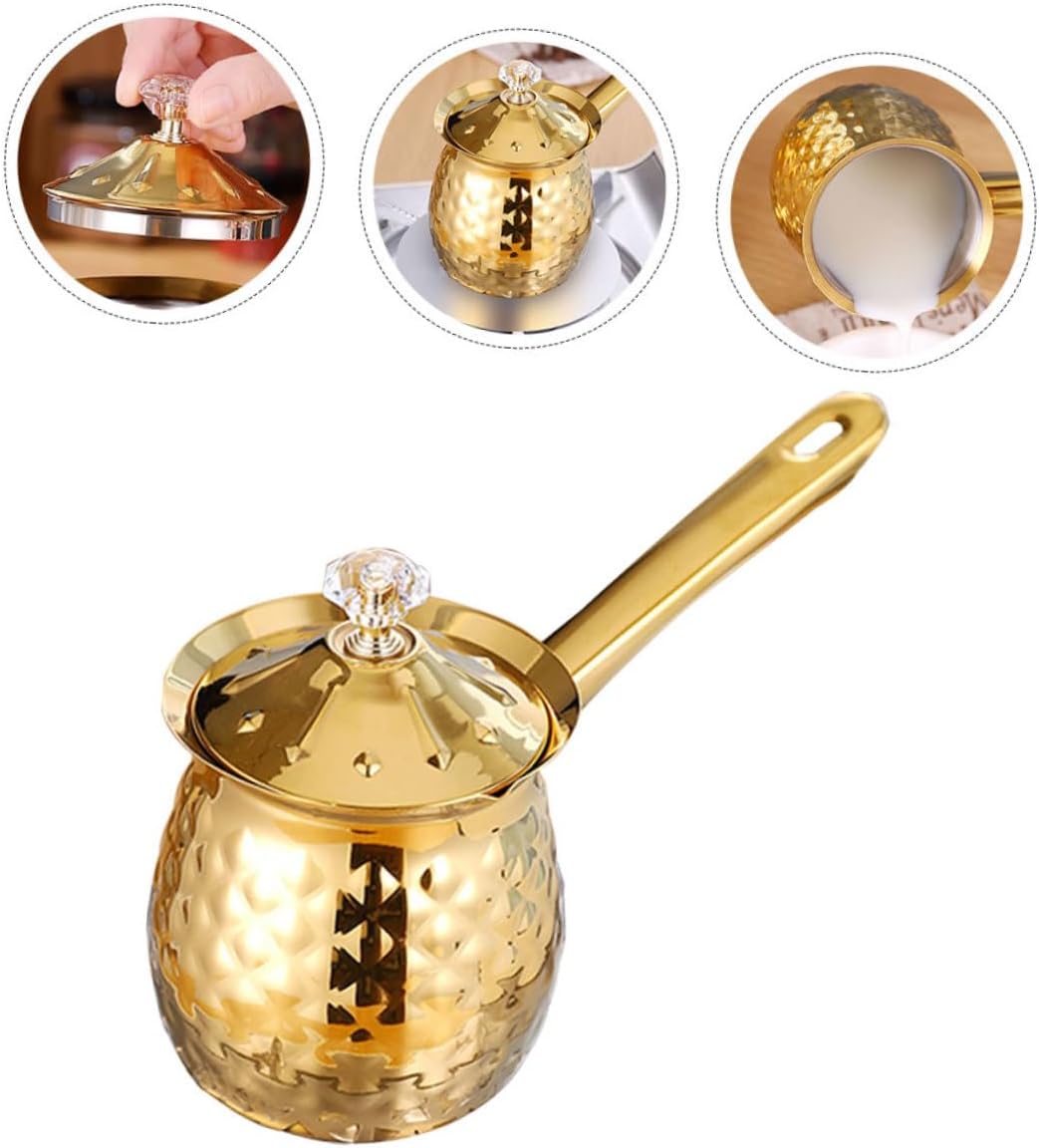 Stainless Steel Milk Frothing Pitcher Small Milk Pitcher with Ergonomic Handle Surface for Latte Art Cappuccino Espresso Home and Coffee Shop Use