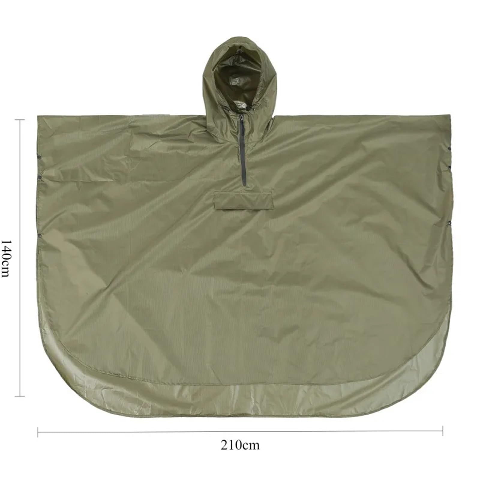 Poncho Antipioggia for Esterni, Escursionismo, Alpinismo, Campeggio, Equitazione, Tasca con Mezza Cerniera, Mantello con Cappuccio