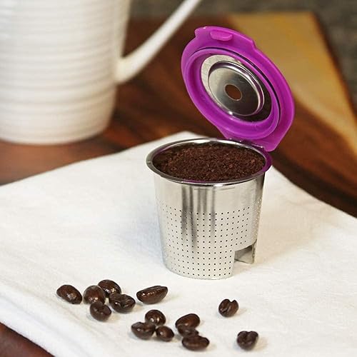 Miniatura 7 de Café Flow - Cápsulas de café reutilizables de acero inoxidable de Perfect Pod + EZ-Scoop (paquete), compatible con cafeteras Keurig y seleccionadas