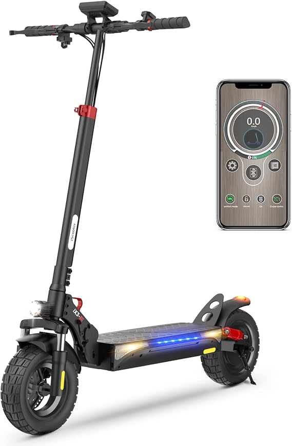 iScooter Electric Scooter Adults, 10" Off Road Pneumatic Tubeless Tires, 800W Motor E-Scooter Up to 25 Miles Range, 25MPH Top Speed, Adjustable Handlebar Height, Foldable Scooter with APP