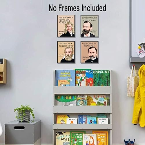 Miniatura 2 de TANXM Pósters de historia de científicos famosos, póster motivacional para el aula, decoración positiva para el aula, para la escuela, aula,