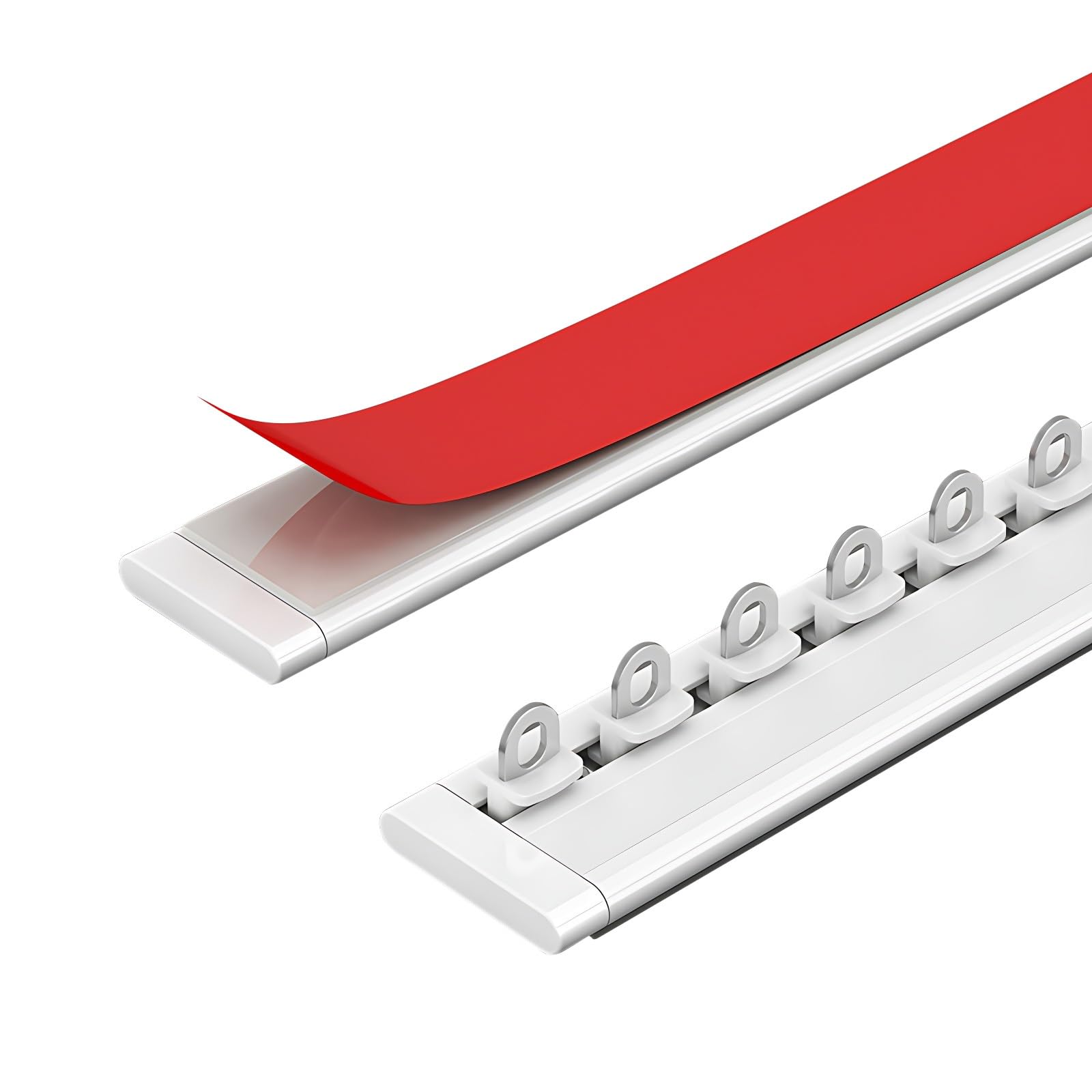 Rail de rideau adhésif – Tringle coulissante sans perçage pour séparateur de pièce, blanc, 4,80 m, idéale pour la séparation de la chambre à coucher et de la salle de bain