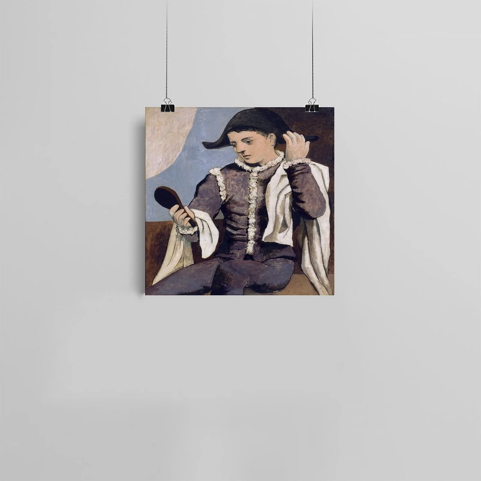 Amazon｜有名な画家Picasso『鏡の中の道化師』の原画複製品。アート 