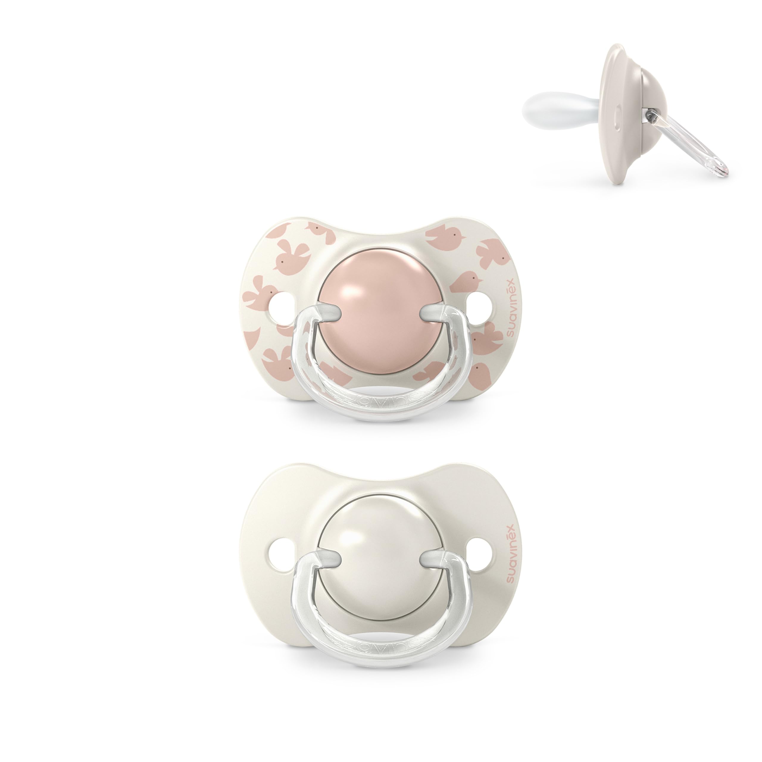 Suavinex, Pack de 2 Chupetes para Bebés 0/6 Meses y Recién Nacidos, con Tetina Fisiológica de Silicona SX Pro Simétrica, Plana y Flexible, Respeta el Desarrollo Bucodental, Birdies Verde — view 56