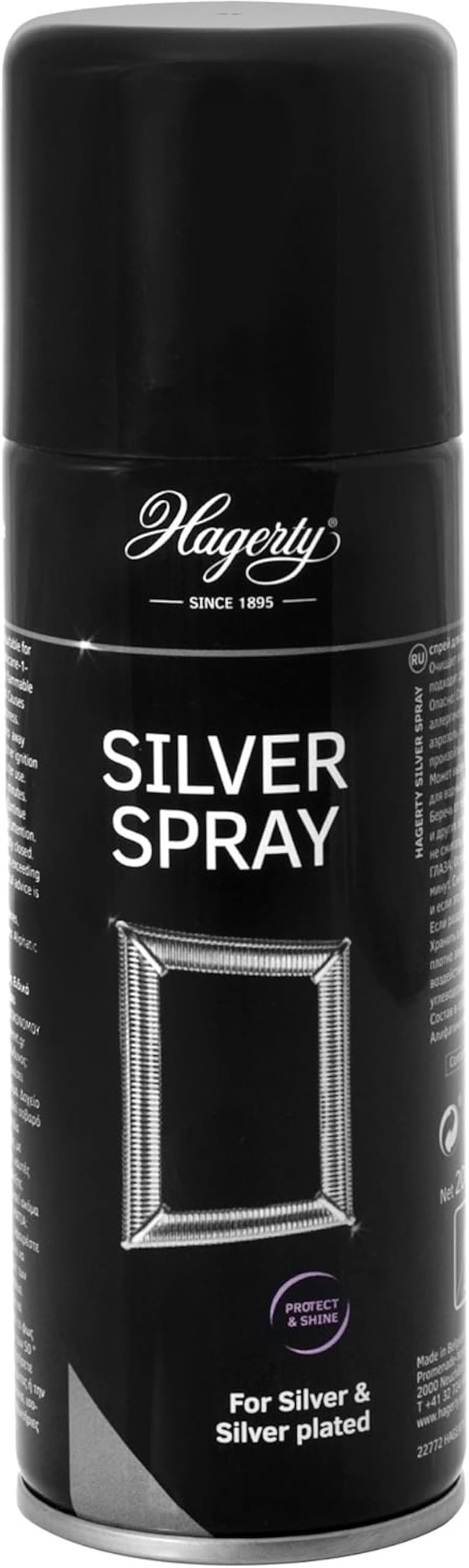 Hagerty Silver Spray Silver Cleaner with Tarnish Protection 200 ml I Effective Silver Spray I Spray Cleaner for Silver and Silver-Plated Metal Objects I Silver Cleaner for Instant Shine