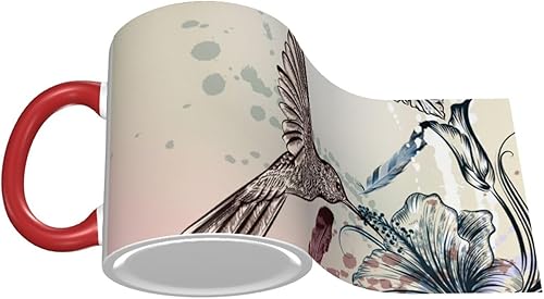 Miniatura 3 de Vintage hummingbird and hibiscus flower Coffee Mug Coffee Cups Ceramic with Handle,Tea Cups Mug tazas para cafe Drinking Cups Gifts for Women