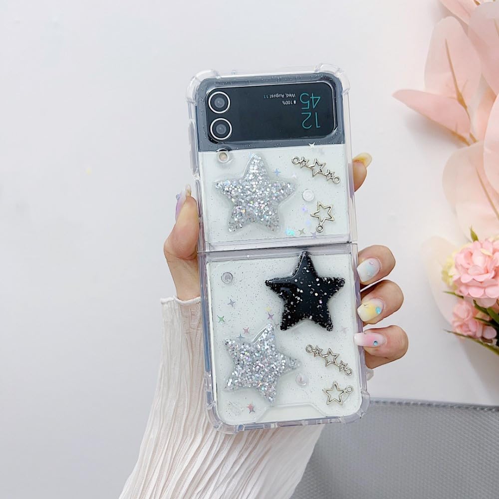 Coque Samsung Z Flip 5 4 3 Crystal Star Rigide et Transparente