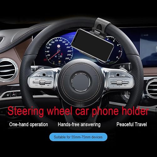 Miniatura 7 de Soporte de teléfono para volante de automóvil, soporte para teléfono inteligente, soporte portátil para volante de teléfono, clip de montaje para