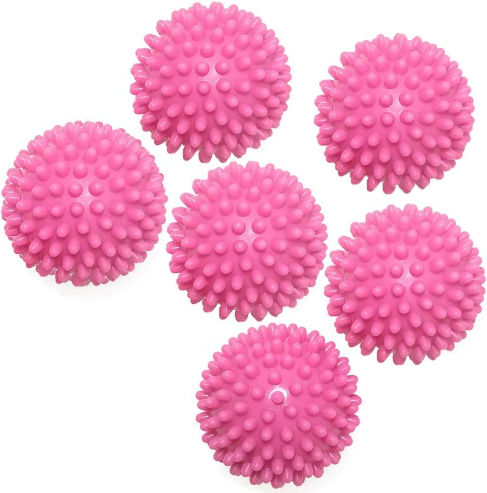 Saibit Reusable Dryer Balls Tumble Laundry Wash Balls Non Melt Dryer Balls for Speeding Drying and Reducing Creases for Clothes (Pink)