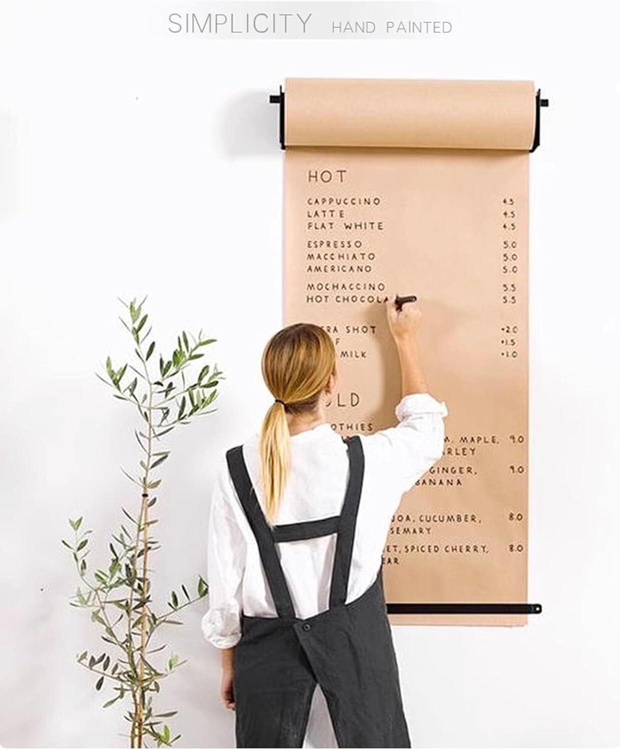 Papierrollenhalter zum Aufhängen von Notizen, 67 cm Breite, Braun