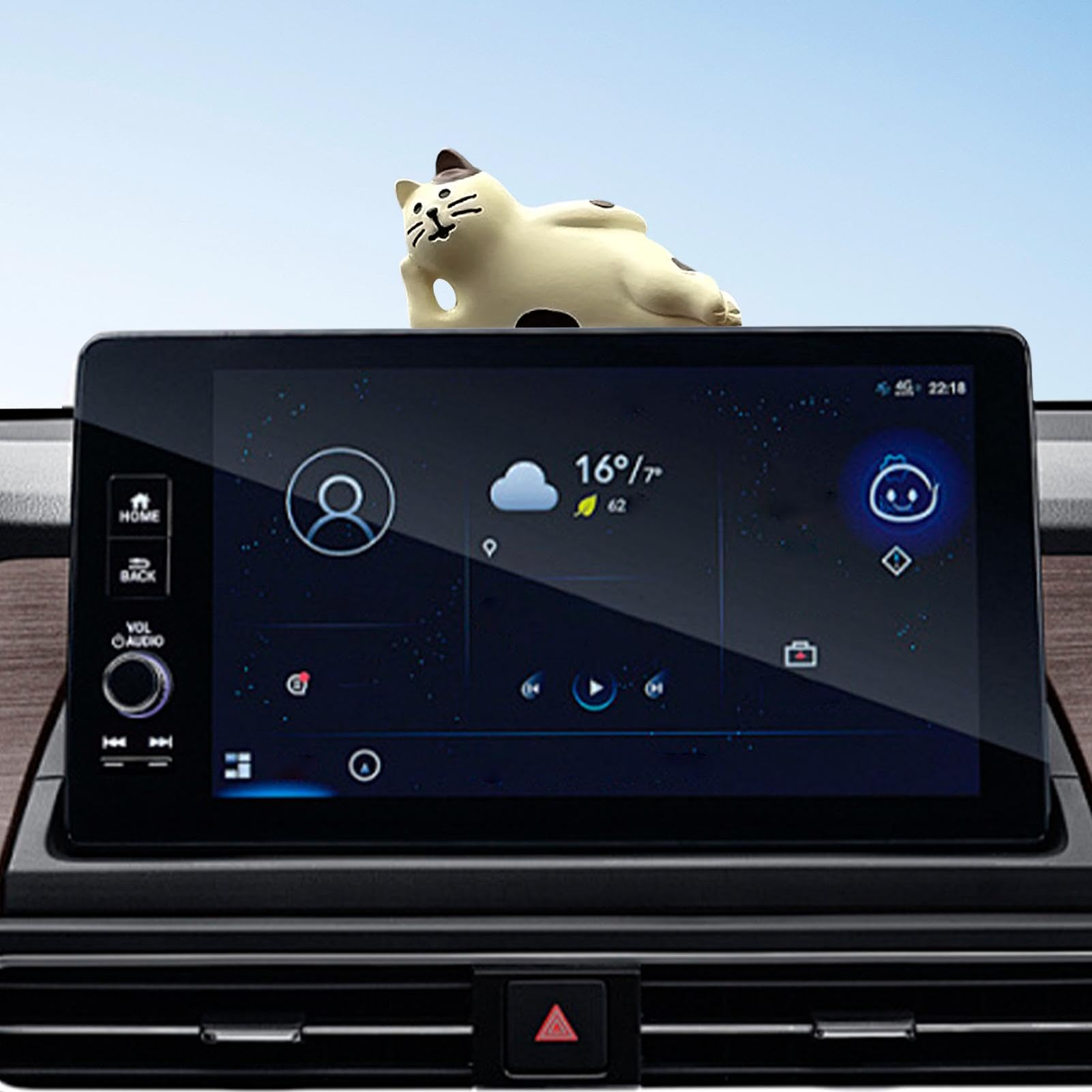 Autodecoratie van hars voor dashboard, kattenfiguur van hars voor auto-interieur, dashboarddecoratie voor campers, vrachtwagens, auto's