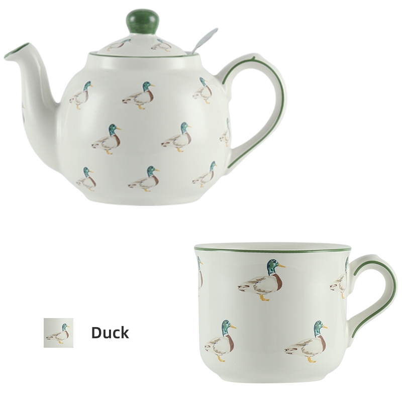 Amazon.com | Farmhouse Animal Pattern Teapot for Loose Leaf Tea