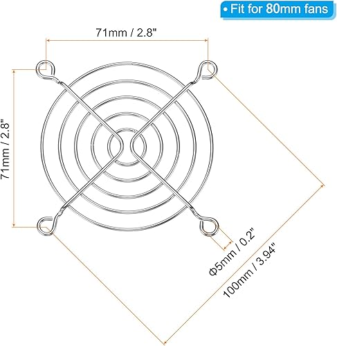 Vista 21 de PATIKIL Parrilla de dedo de ventilador de 1.575 pulgadas, paquete de 8 protectores de parrilla de acero inoxidable 304 para ventiladores de 1.57 x